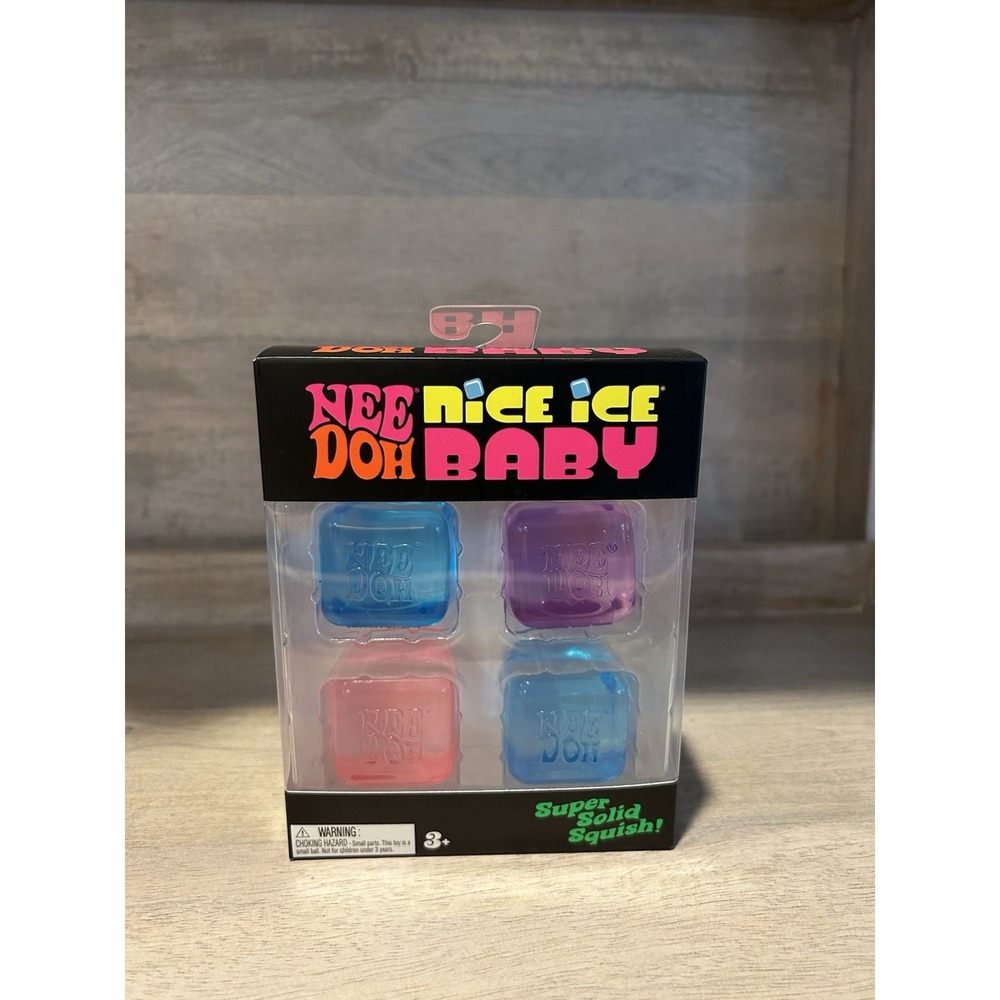 Needoh  Nice Ice Baby 4 pack Mini Nice Cubes Pink Blue Purple Sealed Authentic